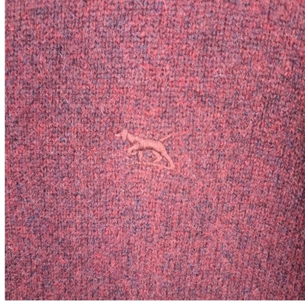 Rodd & Gun Men's L Jacks Bay 1/4 Zip Lambswool Sweater Burgundy "Morello" - Picture 6 of 8